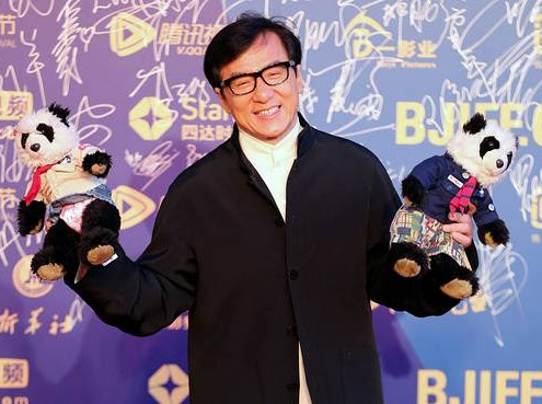 Actor Jackie Chan on the red carpet at the 5th Beijing International Film Festival. In a new white paper, Beijing cites the development of its film and cartoon industries as a sign of its progress on human rights. European Pressphoto Agency