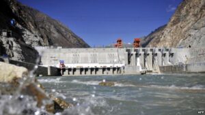 FILE - Picture shows the Zangmu Hydropower Station in Gyaca county in Lhoka, or Shannan prefecture, southwest China's Tibet region, Nov. 23, 2014.